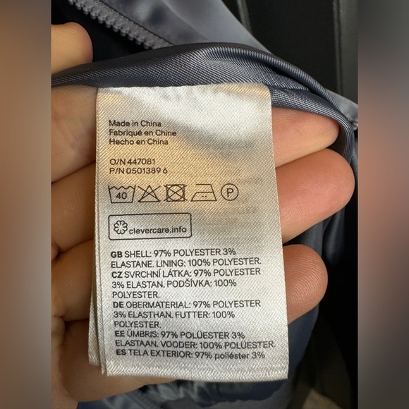 H&M satin look bomber jacket in size small steel blue color is beautiful - Picture 8 of 12